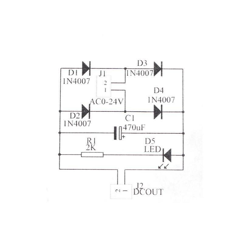 5 Pcs DIY Kit IN4007 Full Wave Rectifier Circuit AC To DC Power Supply Converter