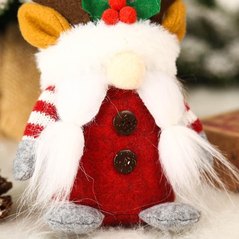 2pcs Christmas Gnome Plush Elf Decorations Mr and Mrs Elk Xmas Holiday Handmade