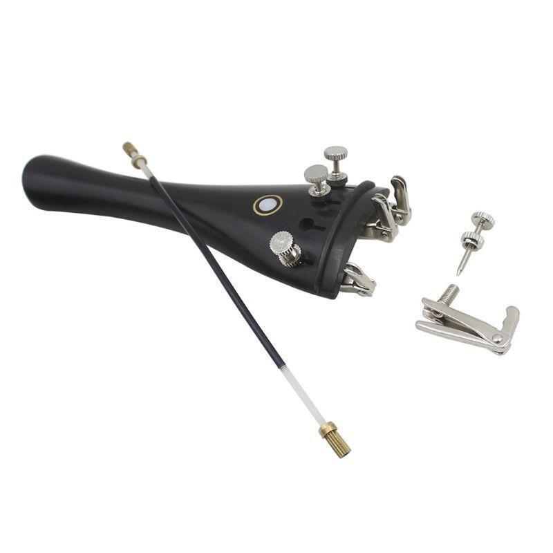 Violin Tailpiece, 3 in 1 Ebony Tailpiece with Rope Fine Tuners Kits for Violin