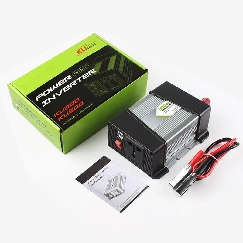500W USB Charging Pure Sine Wave Inverter Car Power Converter Cigarette Lighters