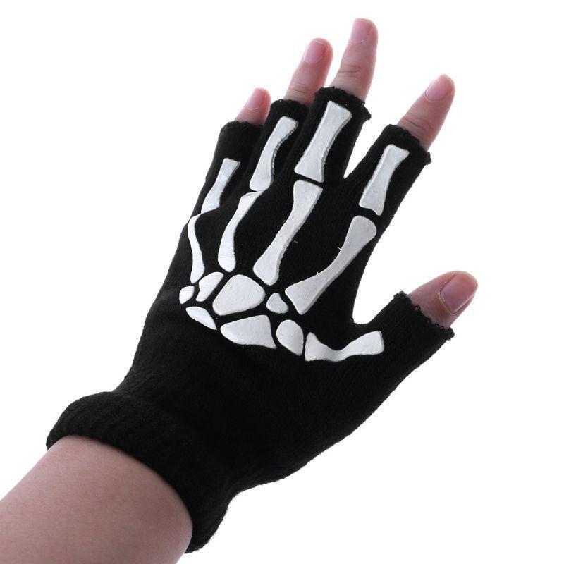 Cycling Gloves Kids Outdoor Sports Bicycle Half Finger Skeleton Soft Protective
