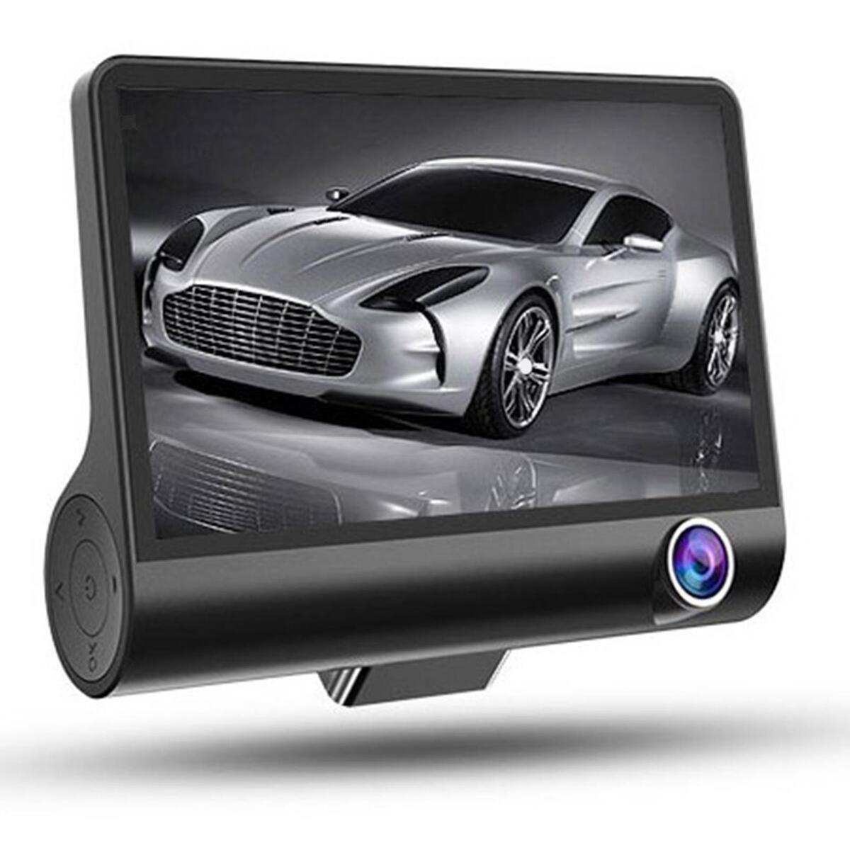4'' HD 3 Lens Car Vehicle DVR   Cam Recorder w/ Rearview Camera 720P