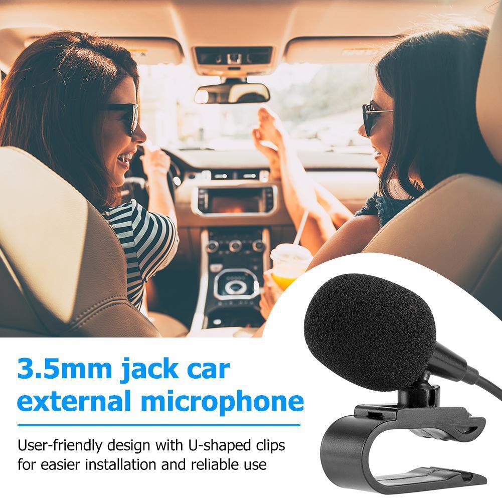 3.5mm Jack Car Microphone Stereo Plug Wired External Mic for PC Auto Radio