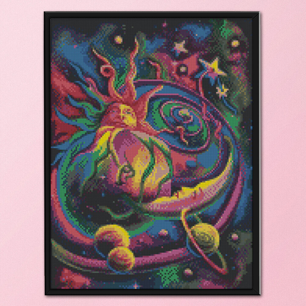 Full Embroidery Colorful Sun Printed Cross Stitch 11CT 3 Strand Cotton Kit