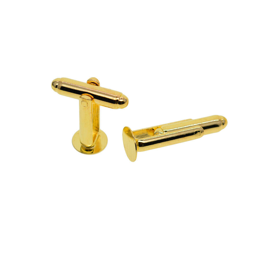 20 Piece Brass Cufflink Cuff Links Blanks Round Bezel Trays Cabochon Setting