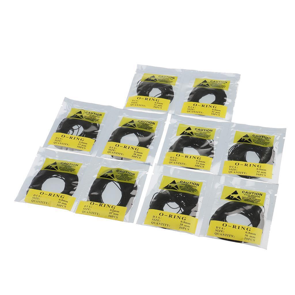 500pcs 0.8mm Watch Case Back Gaskets Rubber O-Ring sealing washers 31-40mm