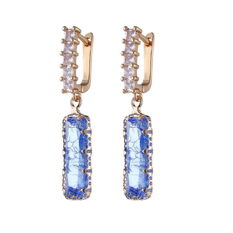 Handmade Cute Alloy Tourmaline Drop Earrings Jewelry Delicate Earrings