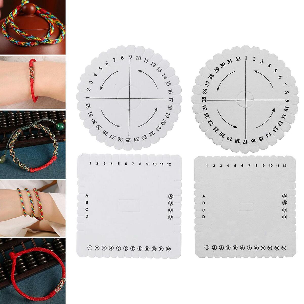 4x Kumihimo Beading Cord Disc Braided Plate DIY Bracelet Jewelry Loom Board