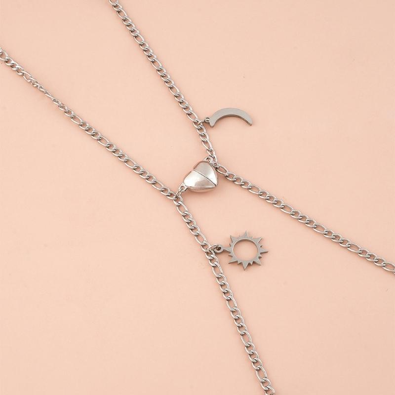 2PCS/Set Mutual Attraction Bracelet Magnet Charm Stainless Steel Chain Bracelet