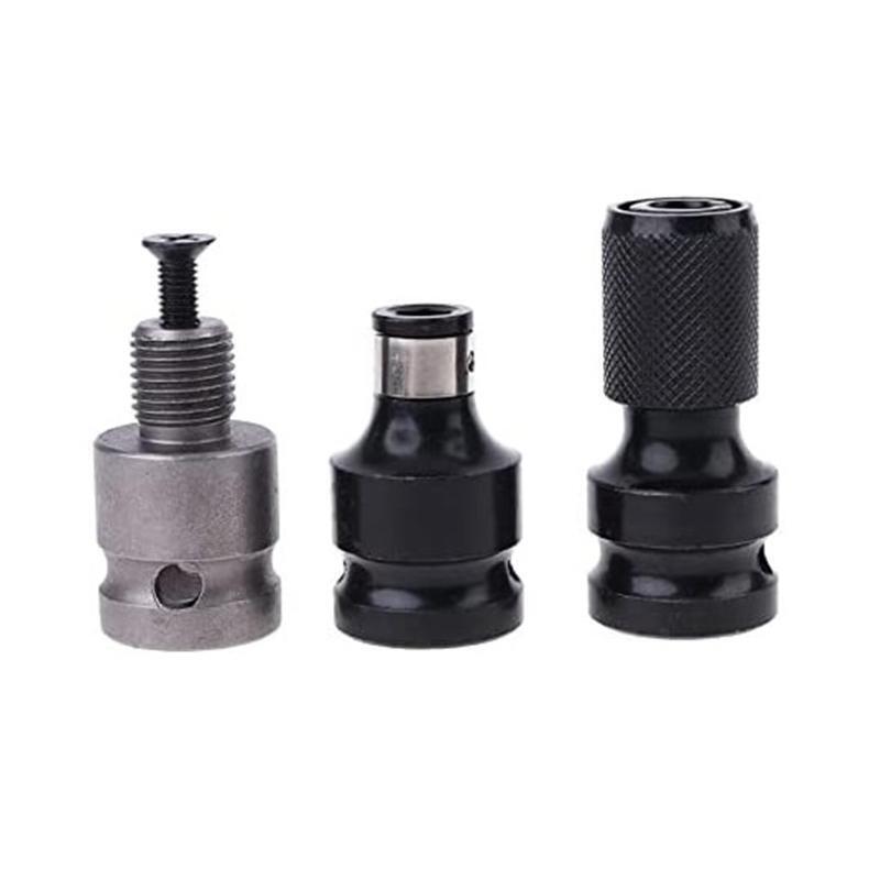 3x/Set Durable 1/2 Square to 1/4 Hex Socket Adapter Converter for Impact Wrench