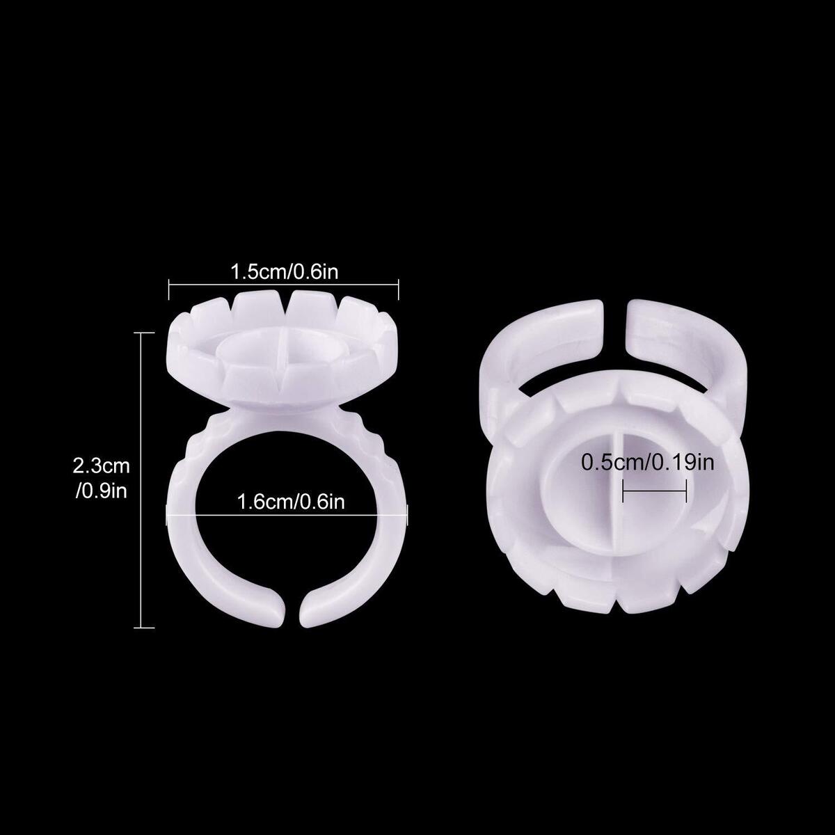 200PCS Tools Plastic Volume Blossom Glue Rings Lash Glue Glue Cups Disposable