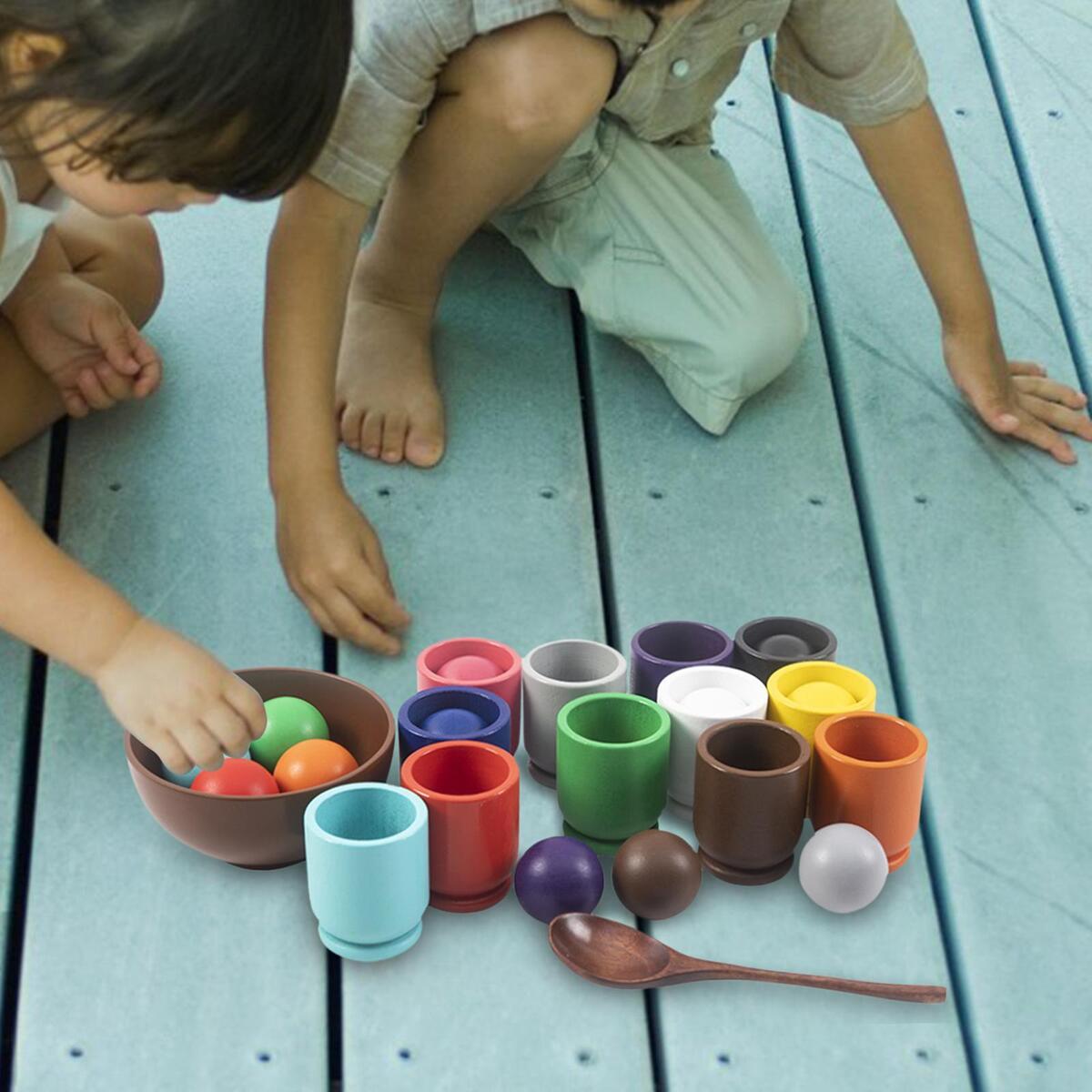 Matching Sorting Balls in Cups Training Logical Thinking Board Game for Kids