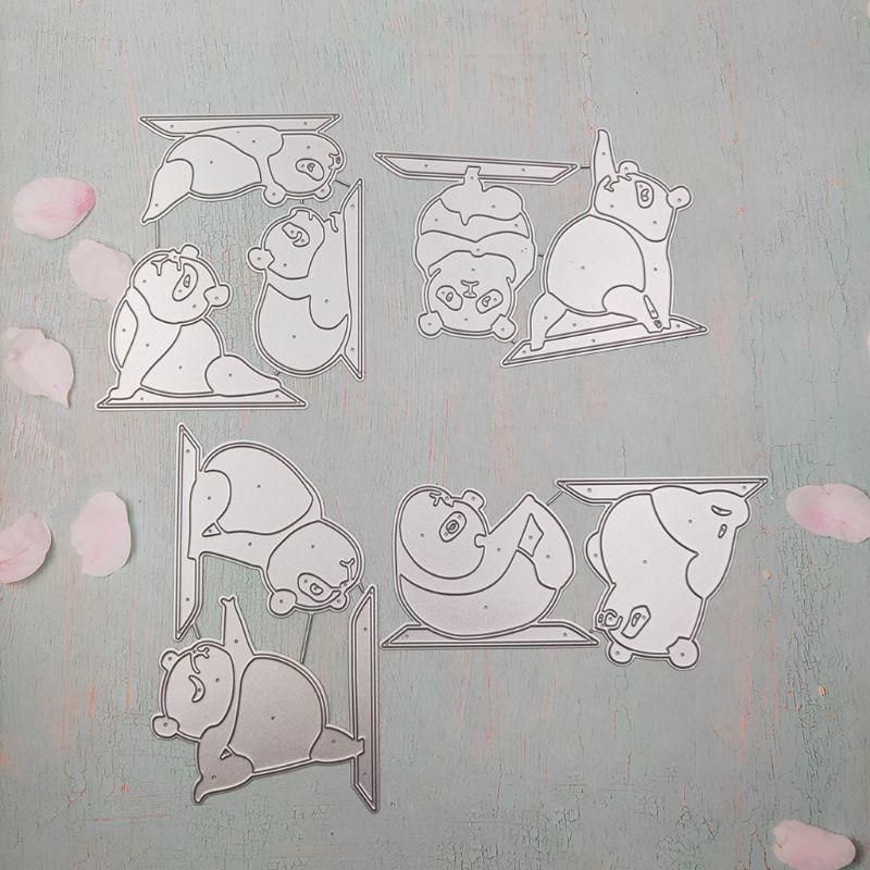 Yoga Panda Metal Cutting Dies Stencil Scrapbooking DIY Album Stamp Paper Emboss