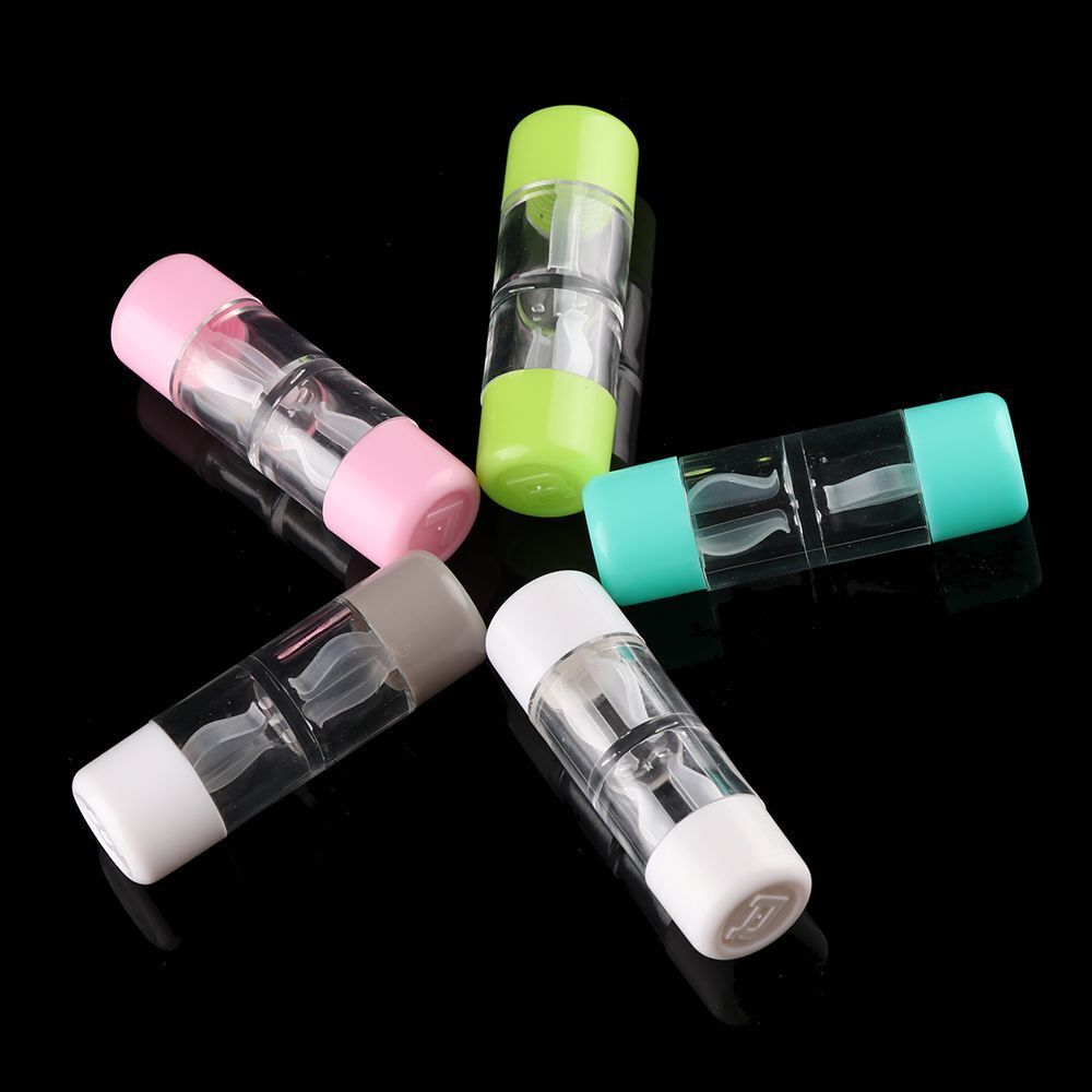 Color Plastic Bottle Tube Soaking Box Travel Glasses Holder Contact Lens Case