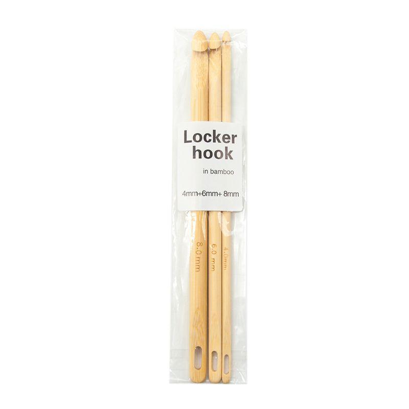 3pcs 4/6/8mm Wooden Locker Hook Crochet Thread Needles Hand Knitting Tool Crafts