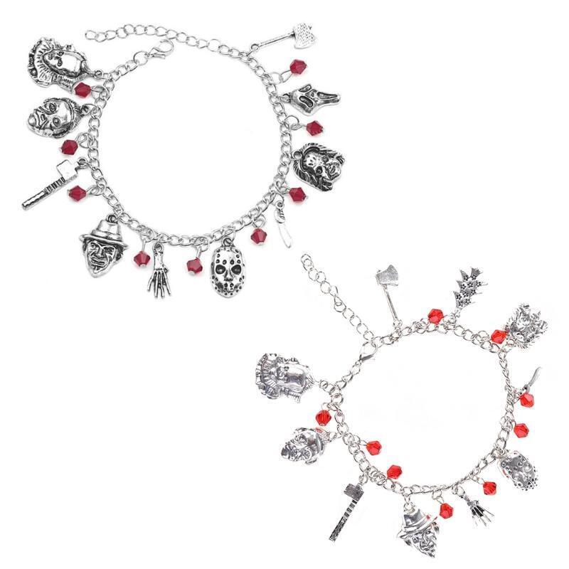 Horror Movie Charm Bracelet Ghost Chain Men Women Halloween Costume Jewelry Gift