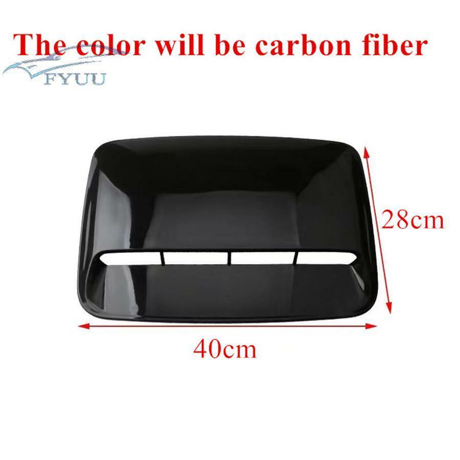 Glossy Carbon Fiber Color ABS Plastic Car Air Flow Intake Hood Scoop Vent Bonnet