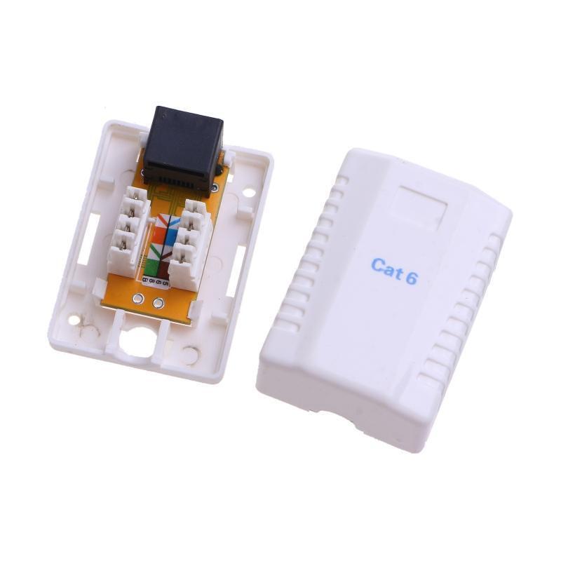 RJ45 Cat6 Keystone Jack Insert, 8P8C Punch Down Keystone Jack Adapter, White