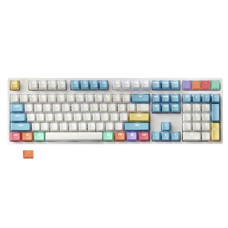 108 Keys Colorful Chalk Design PBT Backlit Keycaps For Cherry Mx Keyboard Keycap