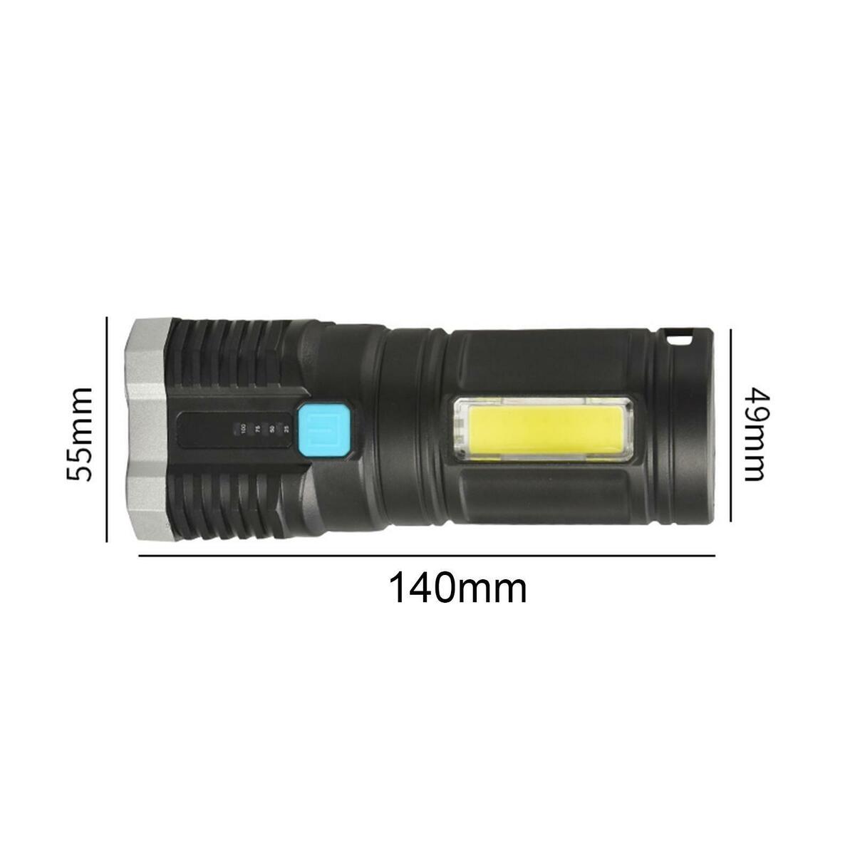 LED Flashlight USB Handheld Torch Outdoor Emergency Gear Hiking