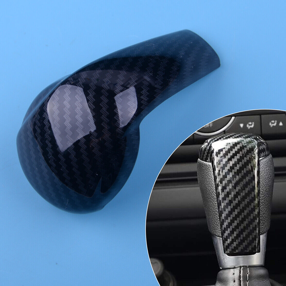 Knob Gear Carbon Fiber Style Fit for Mazda 3 Axela 2014-2017 Cover Trim Shift Ld