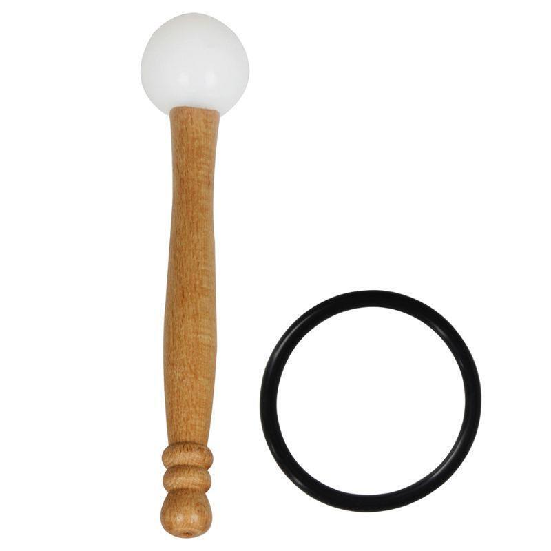 Rubber Mallet Stick Beater for Crystal Singing Bowl Wooden Handle Professional