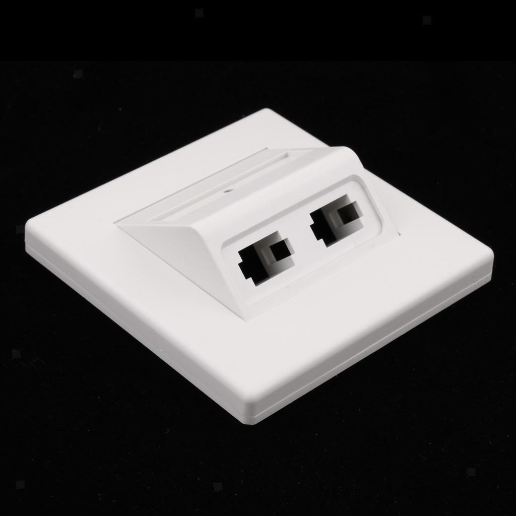ABS 2 Sockets  Fiber  Tray Fiber Optic Wall Plate Panel White