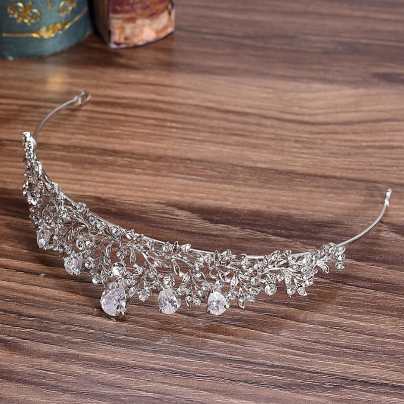 Bridal Crown Zircon Hair Garland Women Wedding Tiara Elegant Hair Jewelry Decor