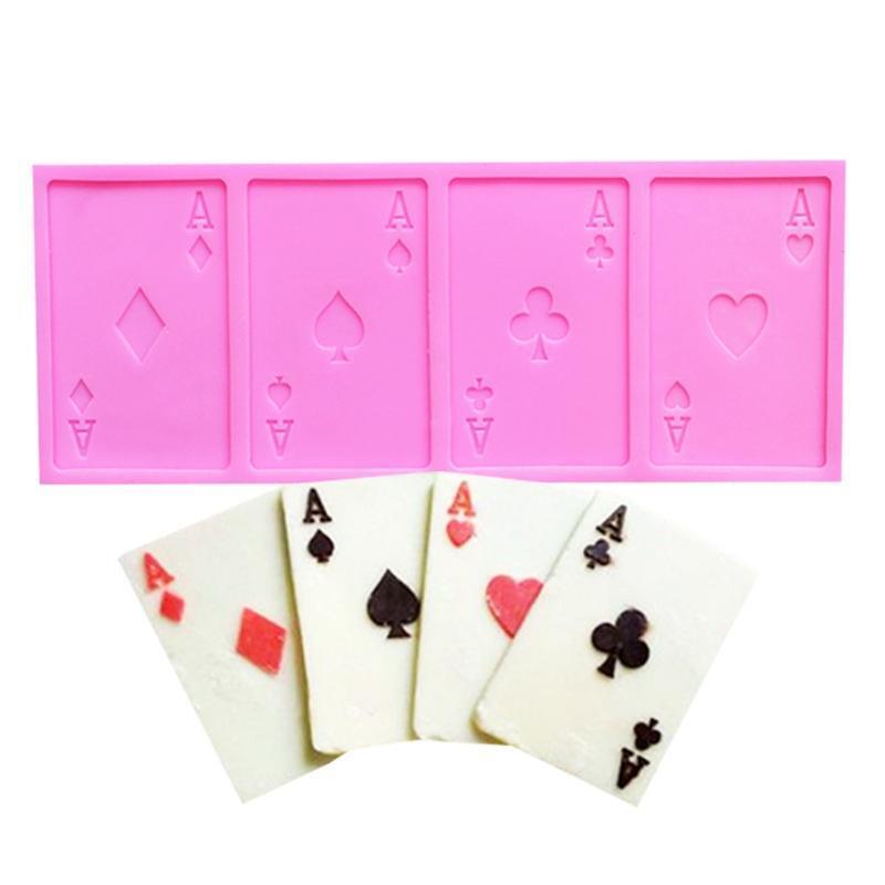 Poker Cookie Cake Silicone Mold Playing Cards Chocolate Fondant DIY Crafts Mould