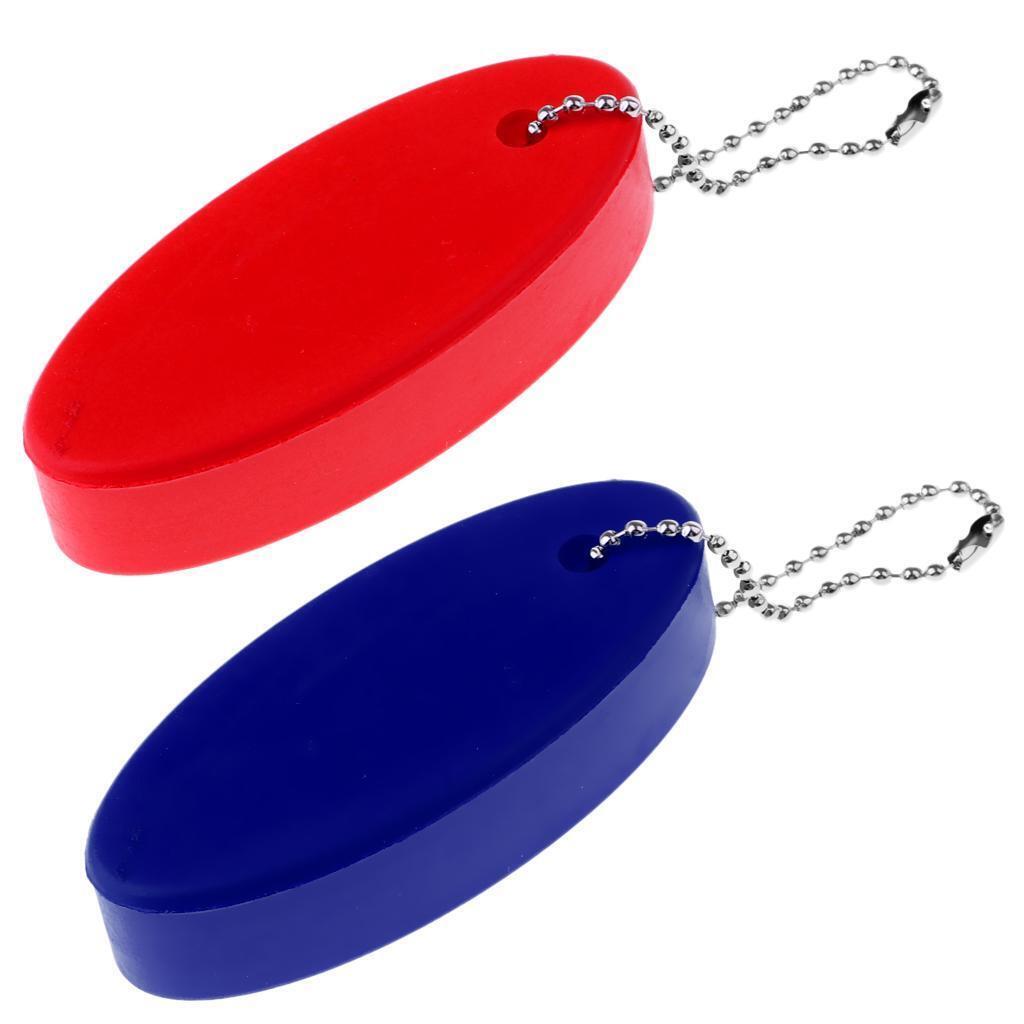2PCS Water Sports Foam Floating Oval Keychains Keyrings Water Key Float Buoy