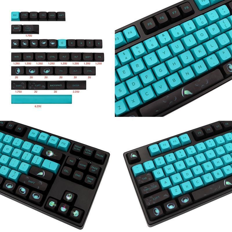 141 Key XDA Profile Keycap PBT DYE-SUB Personalized Jelly fish Backlight Keycap
