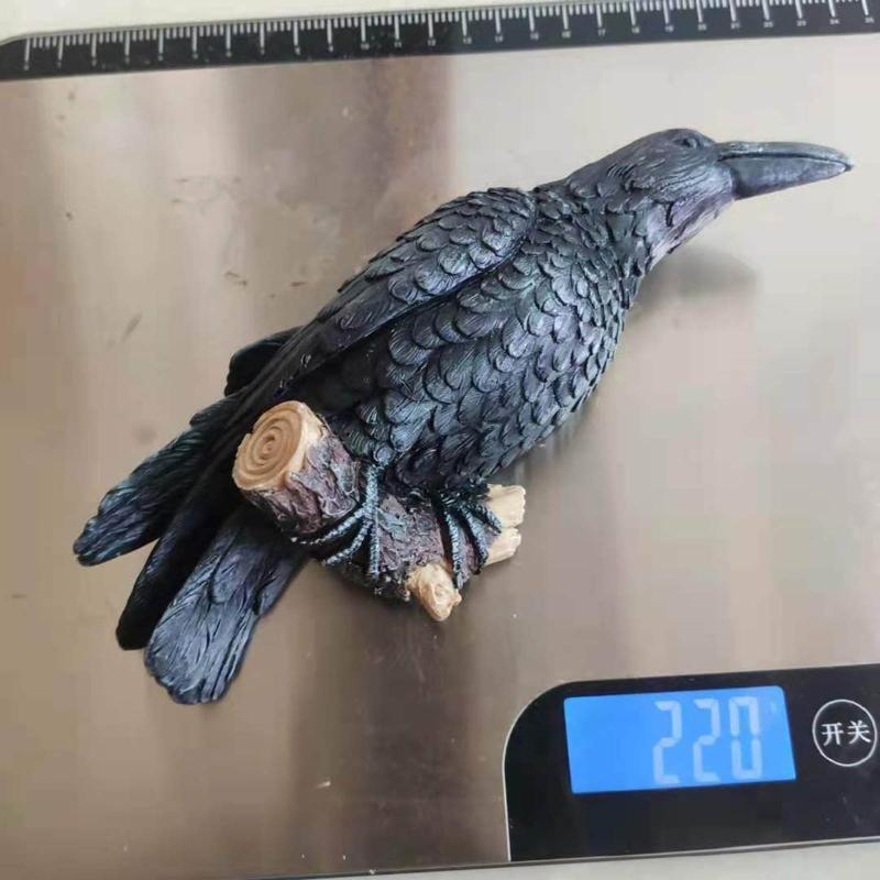 Crow Statue Wall Hanging Ornaments Bird Sculpture Waves Decorations For Party