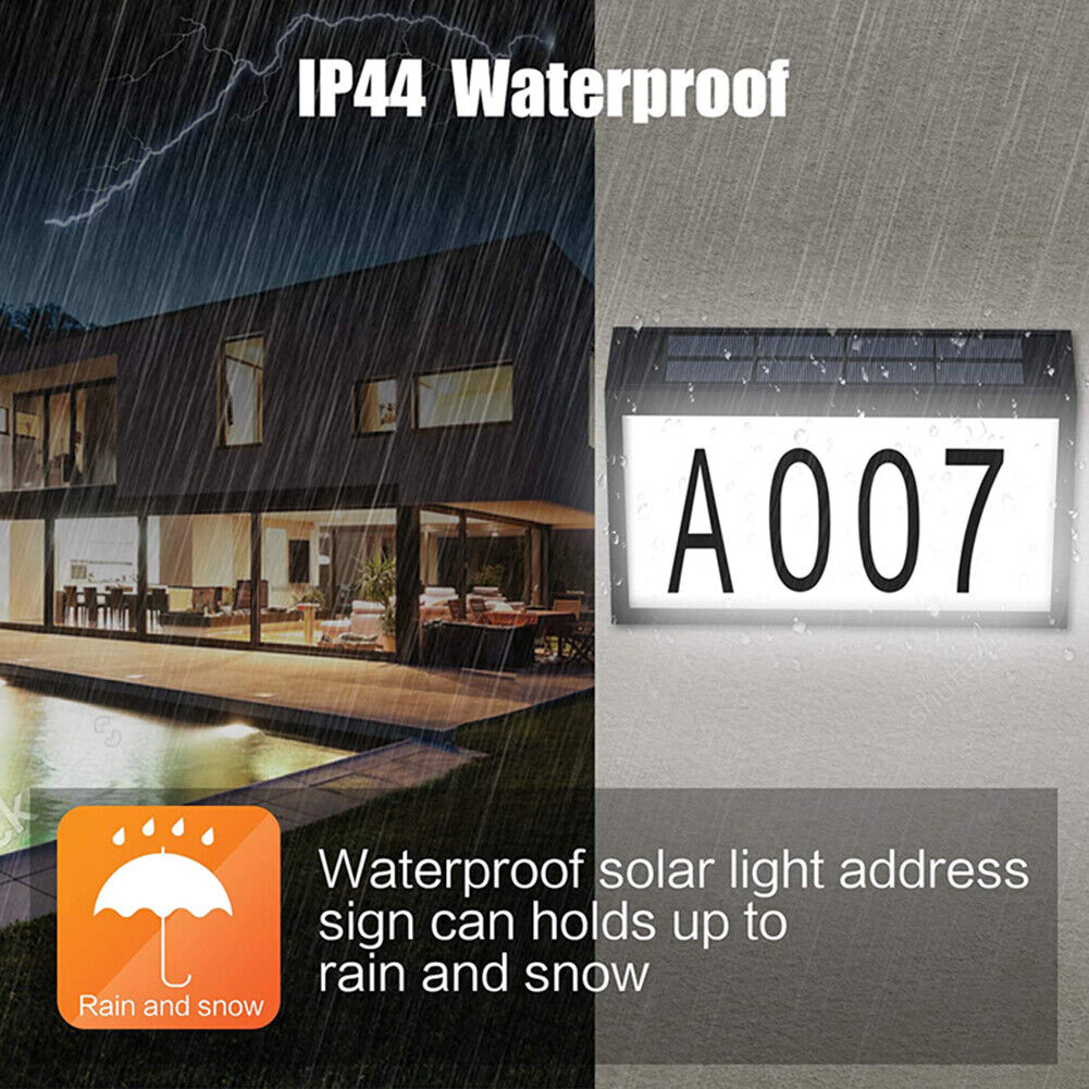 Solar Waterproof House Number Light 10LED Address Sign Outdoor Lamp (A)