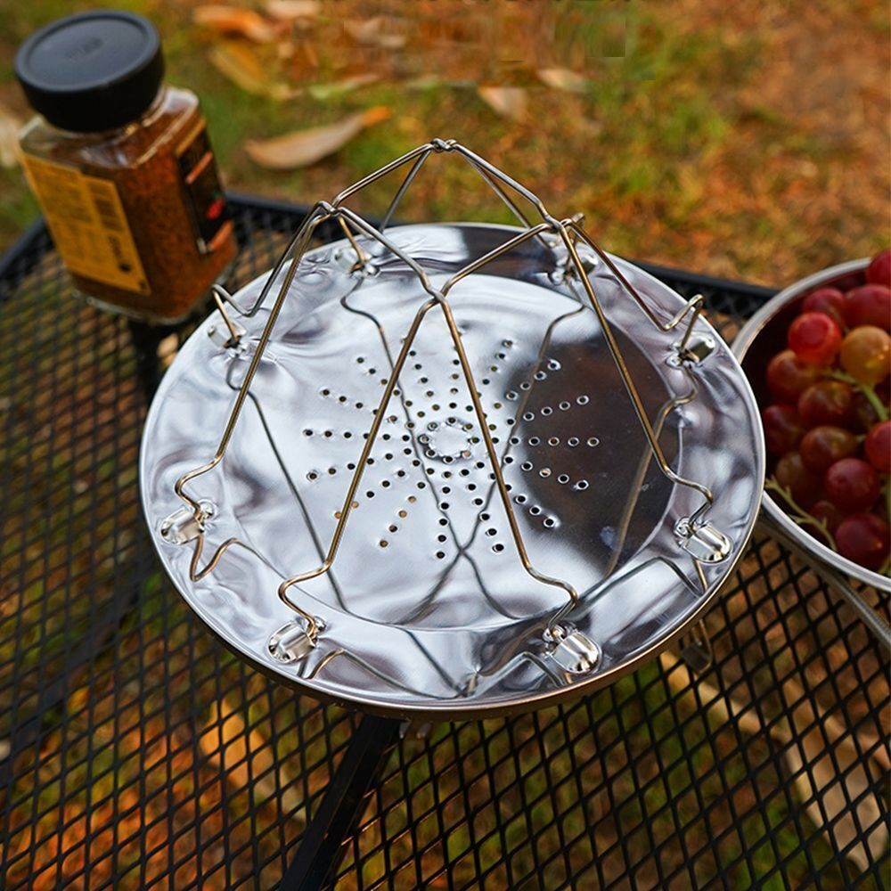 Steel Outdoor Portable Camping Baking Plate Stove Grill Toaster Tray Toast Rack