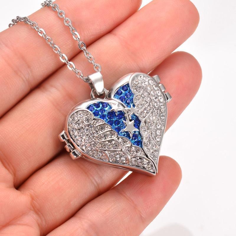 Dainty Heart Shape Urn Necklace for Ashes Personalized Cremation Jewelry for Men