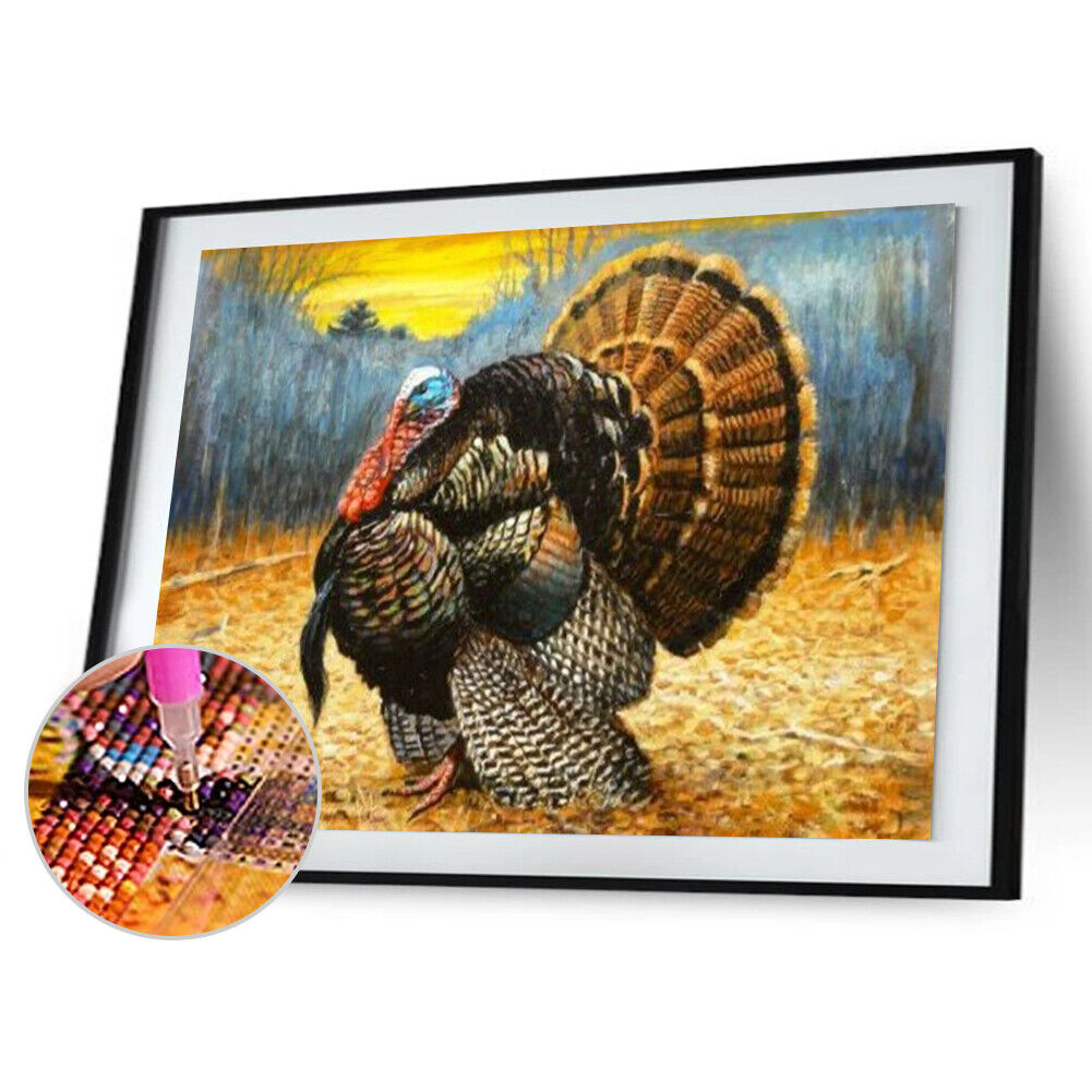 5D DIY Turkeys Full Round Drill Diamond Painting Kit Art Rhinestone Picture