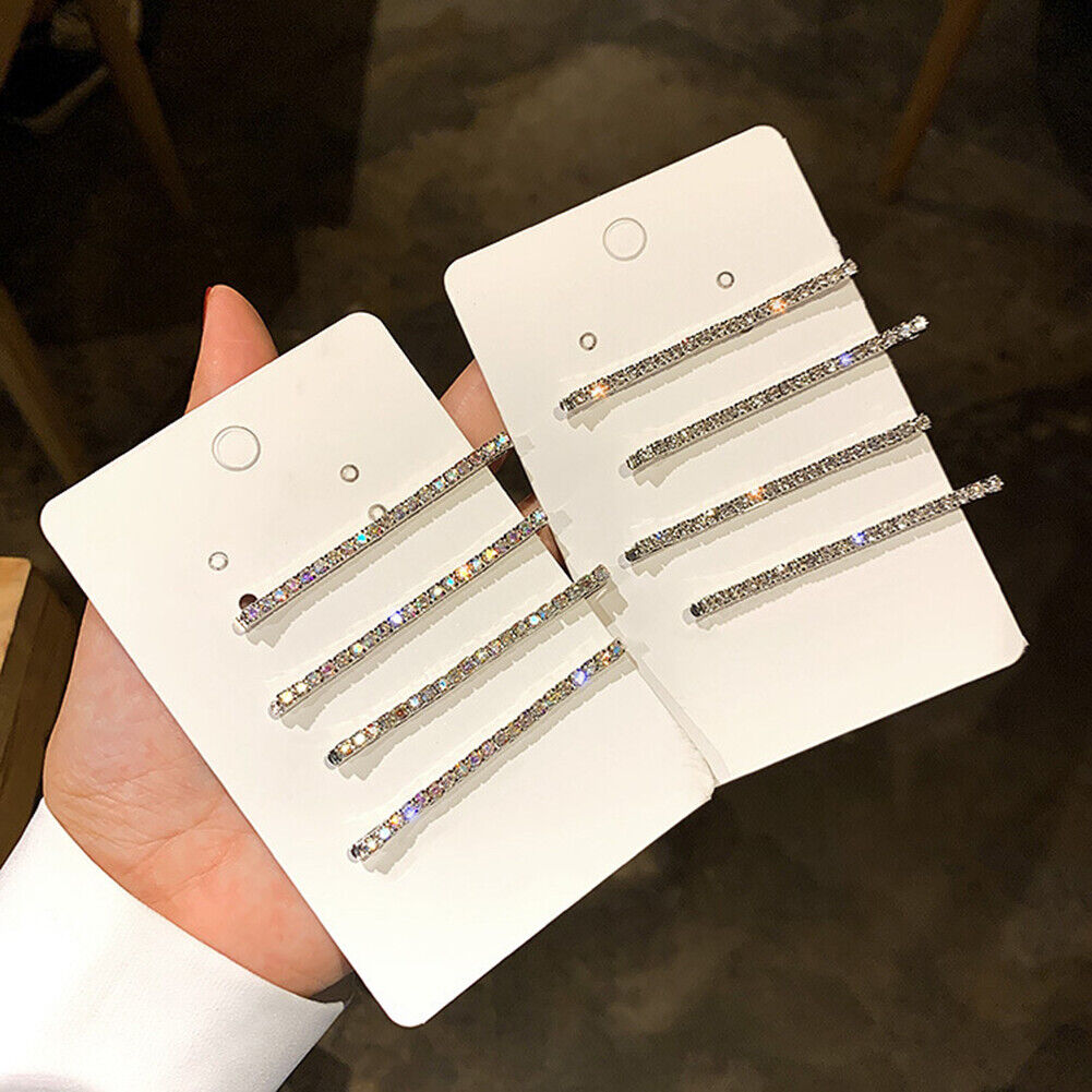 4pcs Rhinestone Hair Clip Simple Women Hairpins Barrettes Hair Ornaments