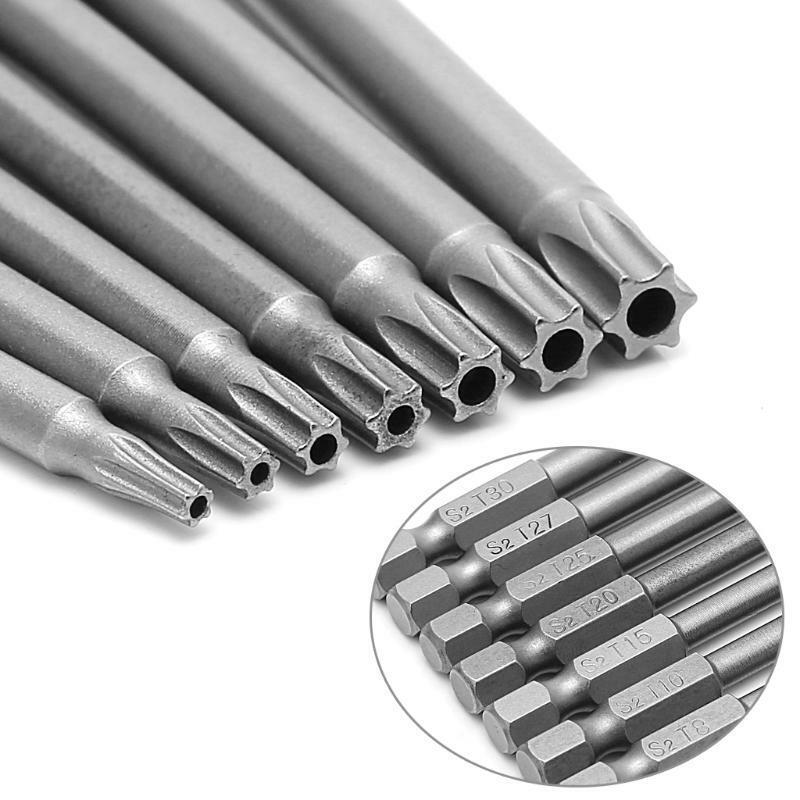 High Precision 7Pcs 75mm T8-T30 Magnetic Torx Screwdriver Bit 1/4 Inch Hex Shank