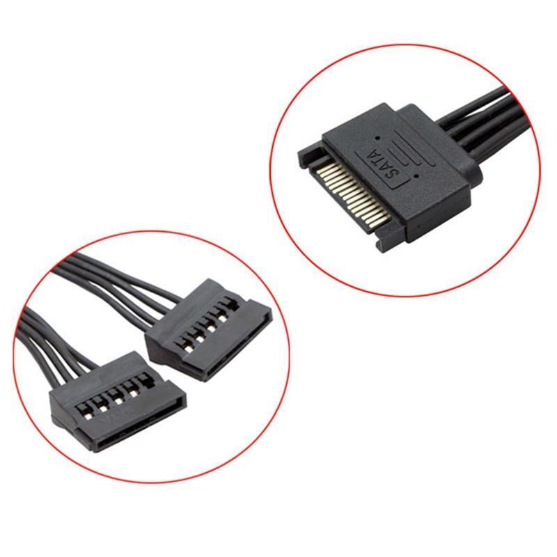 15p Male-to-female Extension Cord Wire Sata Power Cables One to Two 4 Lines