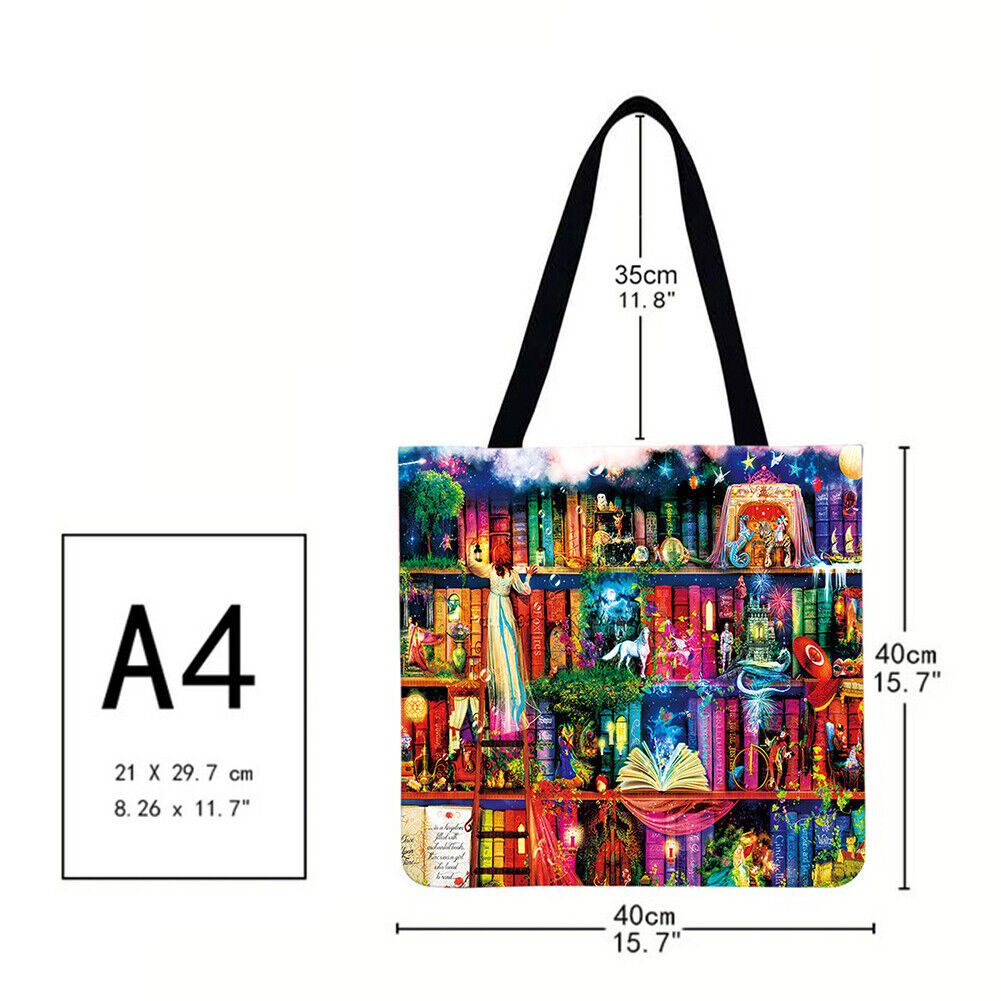 Book House Printed Shoulder Shopping Bag Casual Large Tote Handbag 40*40CM