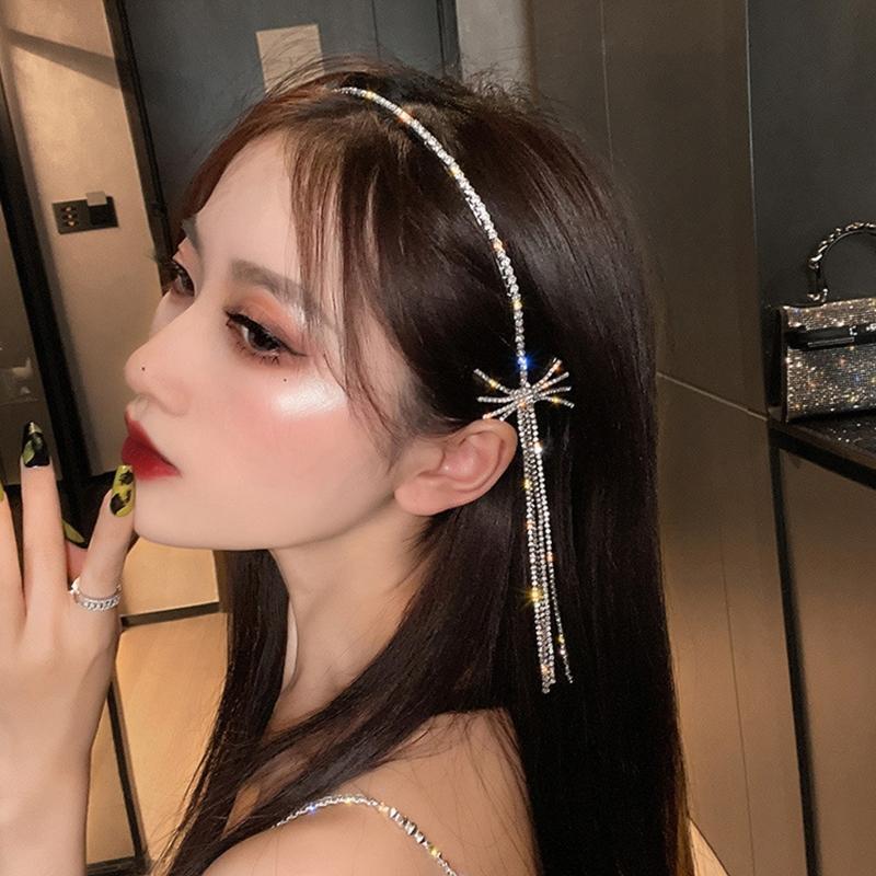 Luxury Baroque Rhinestone Headband Hair Supplies Colored Thin-brimmed Hair Hoop