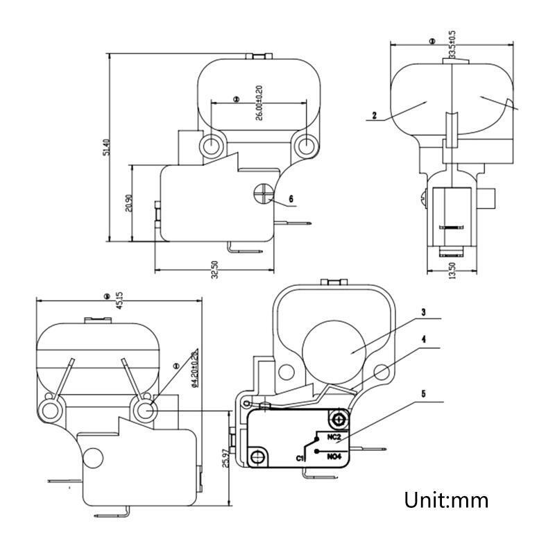 Anti Tilt Switch Tilt Shut Off Heater 16A Tip Over Switch for Electric Heater