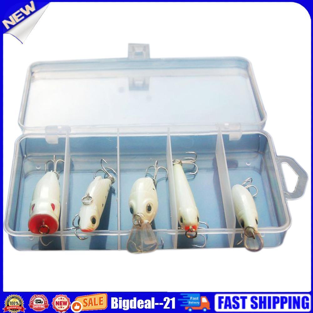 Night Fishing Bait Kit Luminous VIB Popper Crank Minnow Pencil Glow Lure
