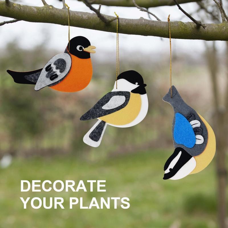 3 Pcs Mini Bird Felt Pendants Kit Felt Needle Felting Pendant DIY Craft Handmade