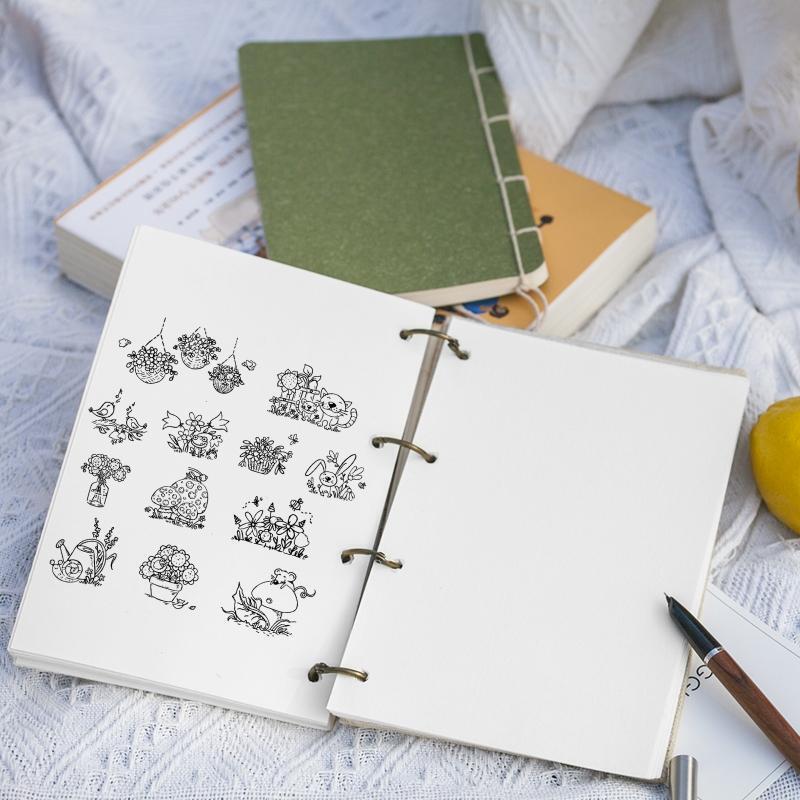 Animal Plant Stamp Cartoon Flower Rabbit Birds Mushroom Seal Handmade Crafts