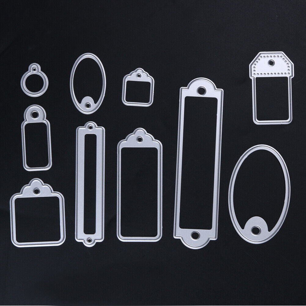 10 Pcs Labels Hollow Out Template DIY Cutting Dies Album Decor Paper