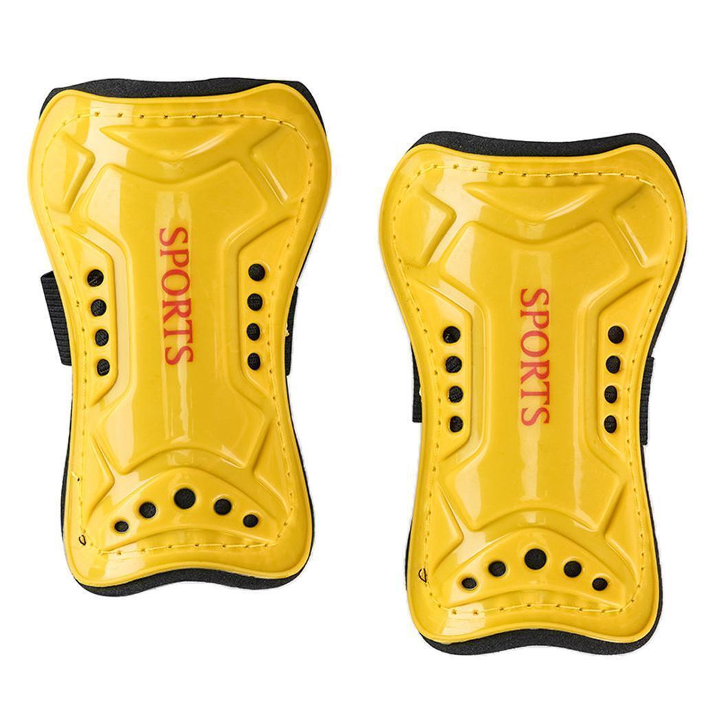 1 Pair Football Shin Pads Soccer Guards Sports Leg Protector Gear Yellow