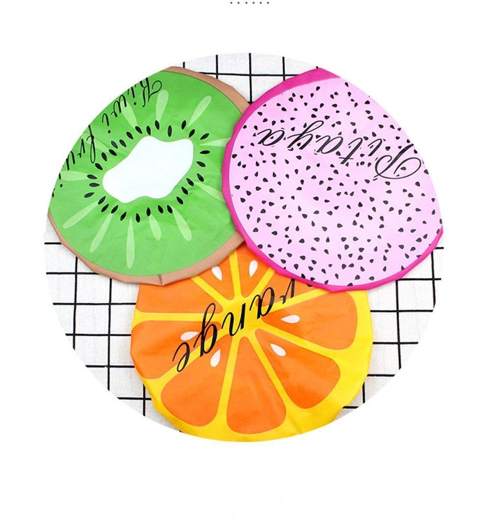 2PCS Home Fruit Elastic Waterproof Sleep Cap Head Hair Cover Bath Hat Shower Cap