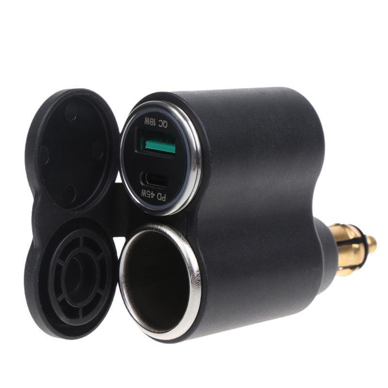 QC3.0 PD Charger Socket 12V CigaretteLighter with Blue LED forBMW Motorcycle