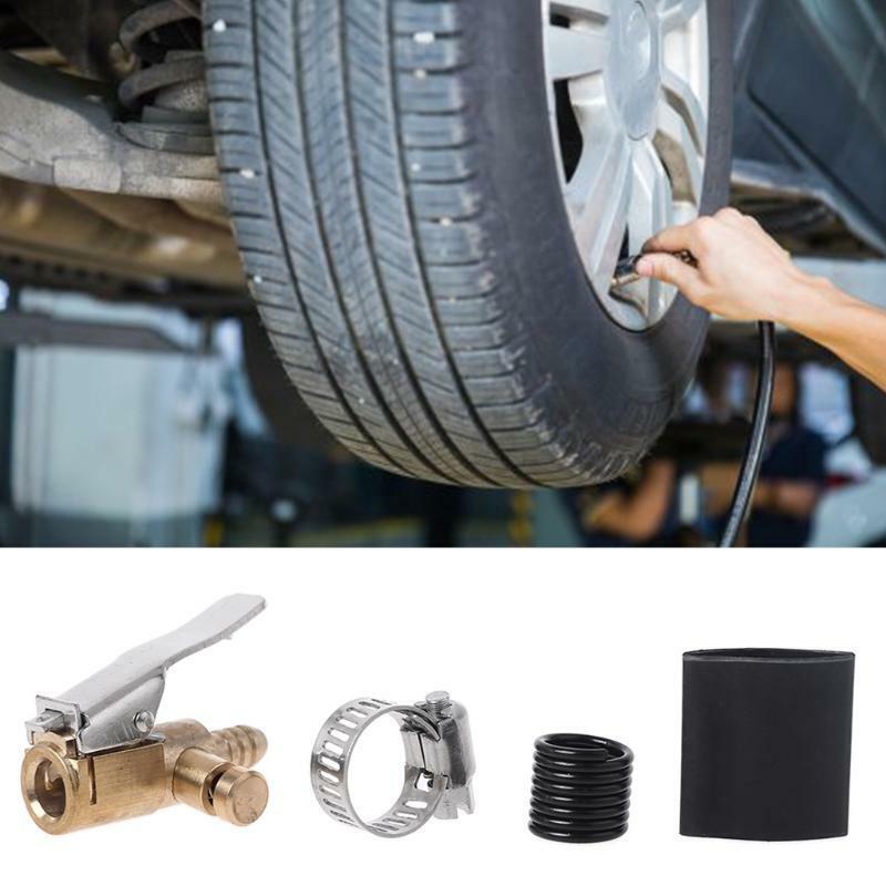 1/4" Brass Tire Inflator Lock on Air Chuck Mini Air Compressor Portable